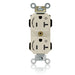 Leviton Lev-Lok Duplex Receptacle Outlet Heavy-Duty Industrial Spec Grade Two Outlets Marked Controlled Smooth Face 20 Light Almond (M5362-2ST)