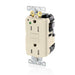 Leviton Lev-Lok SmartlockPro GFCI Duplex Receptacle Outlet Extra Heavy-Duty Hospital Grade Tamper-Resistant Power Indication 15A 20A Feed-Through 125V Light Almond (MGFT1-HGT)