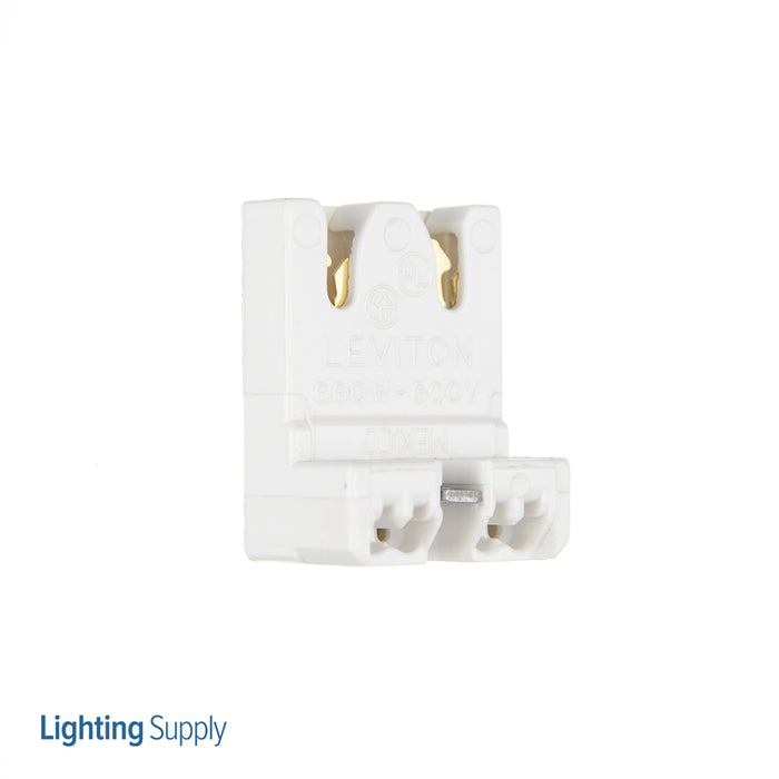 Leviton Medium Base T8 Only Bi-Pin Standard Fluorescent Lamp Holder Low Profile Screw Mount Straight-In Double Edge Quick-Connect (13451-N)