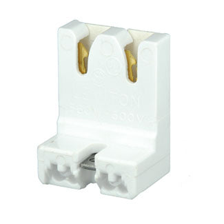 Leviton Medium Base T8 Only Bi-Pin Standard Fluorescent Lamp Holder Low Profile Screw Mount Straight-In Double Edge Quick-Connect (13451-N)
