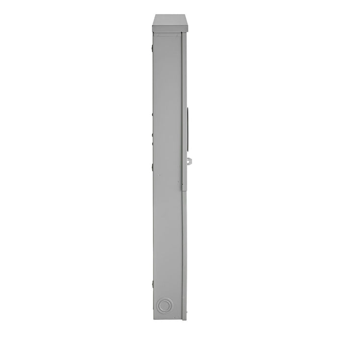 Leviton Load Center Meter Combination Ringless Euserc NEMA 3R Outdoor With Main Breaker 200A 42 Spaces 22Ka Interrupt Rating Box Interior And Door (LP420-MC)