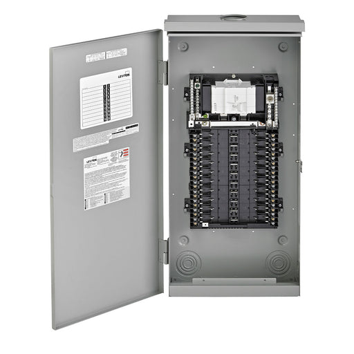 Leviton Load Center NEMA 3R Outdoor With Main Breaker 125A 20 Spaces 22Ka Interrupt Rating Box Interior And Door With Instruction Sheet (LP212-3B)