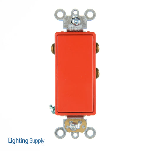 Leviton 3A 24V Decora Plus Rocker Double-Throw Center Off Momentary Contact Single-Pole AC Quiet Switch Red (56081-2R)