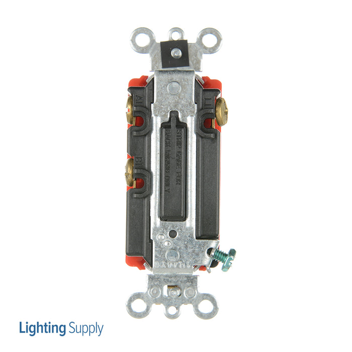 Leviton 3A 24V Decora Plus Rocker Double-Throw Center Off Momentary Contact Single-Pole AC Quiet Switch Red (56081-2R)