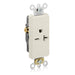 Leviton Decora Plus Single Receptacle Outlet Commercial Spec Grade Smooth Face 20 Amp 250V Side Wire NEMA 6-20R 2 (16441-T)