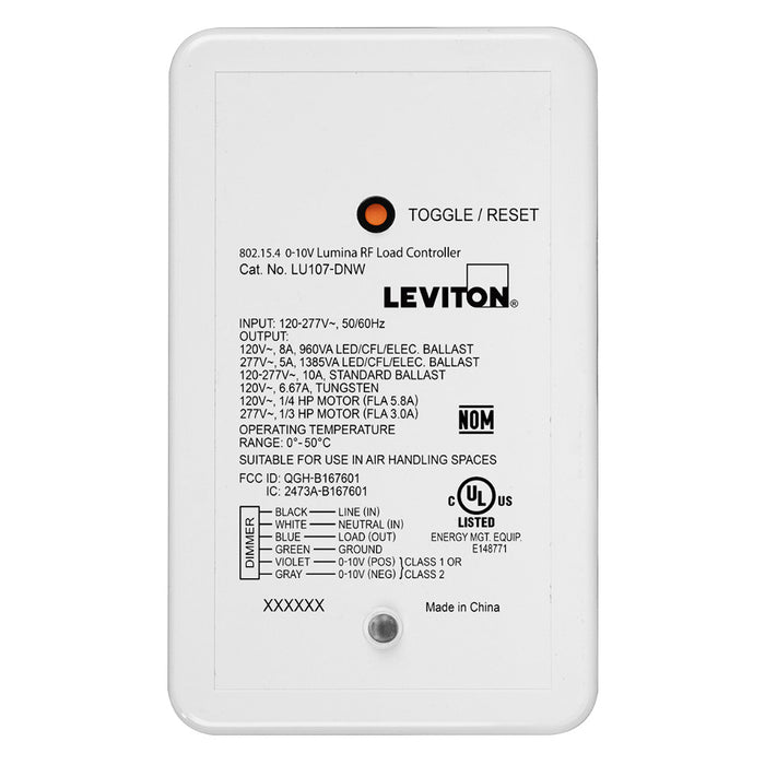 Leviton Lumina RF Phase 0-10V Dimmer Power Pack White (LU107-DNW)