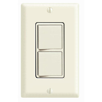 Leviton 15 Amp 120/277V Decora 3-Way/3-Way AC Combination Switch Commercial Grade Grounding Side Wired White (5643-W)