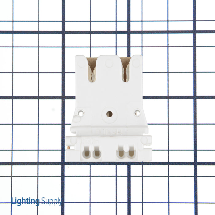 Leviton Medium Base Bi-Pin Standard Fluorescent Lamp Holder Low Profile Slide-On Straight-In Double Edge Disconnect Quick-Connect (13150-D5)