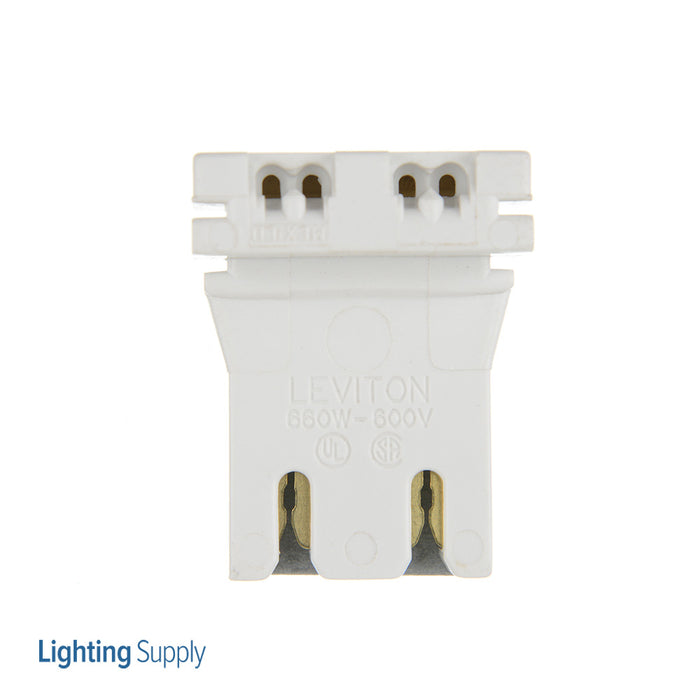 Leviton Medium Base Bi-Pin Standard Fluorescent Lamp Holder Low Profile Slide-On Straight-In Double Edge Quick-Connect 18 AWG Solid (13150-UR5)