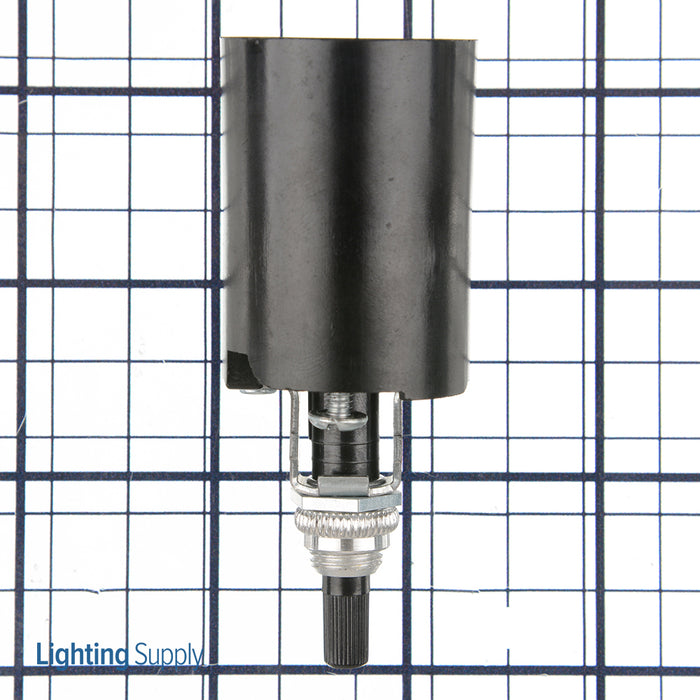 Leviton Medium Base One Piece Candelabra Sockets Incandescent Phenolic Lamp Holder Integral Turn Knob Single Circuit Side Outlet (4155)