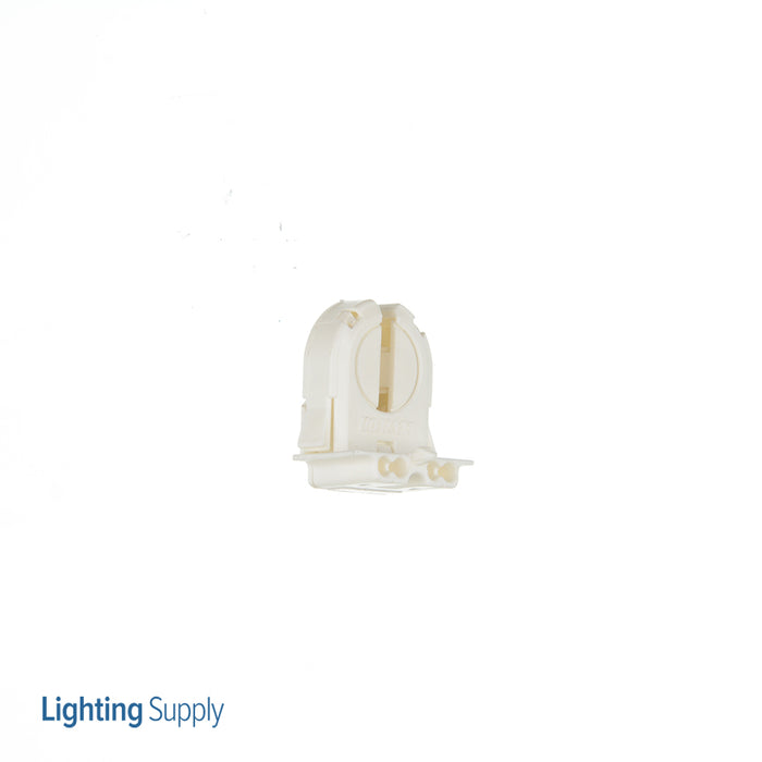 Leviton Medium Base T8 Only Bi-Pin Standard Fluorescent Lamp Holder Extra-Low Profile Snap-In Or Slide-On Lamp-Lock QuickWire 18A (13652-WP)