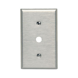 Leviton 1-Gang .406 Inch Hole Device Telephone/Cable Wall Plate Standard Size 302 Stainless Steel Strap Mount (84018-40)