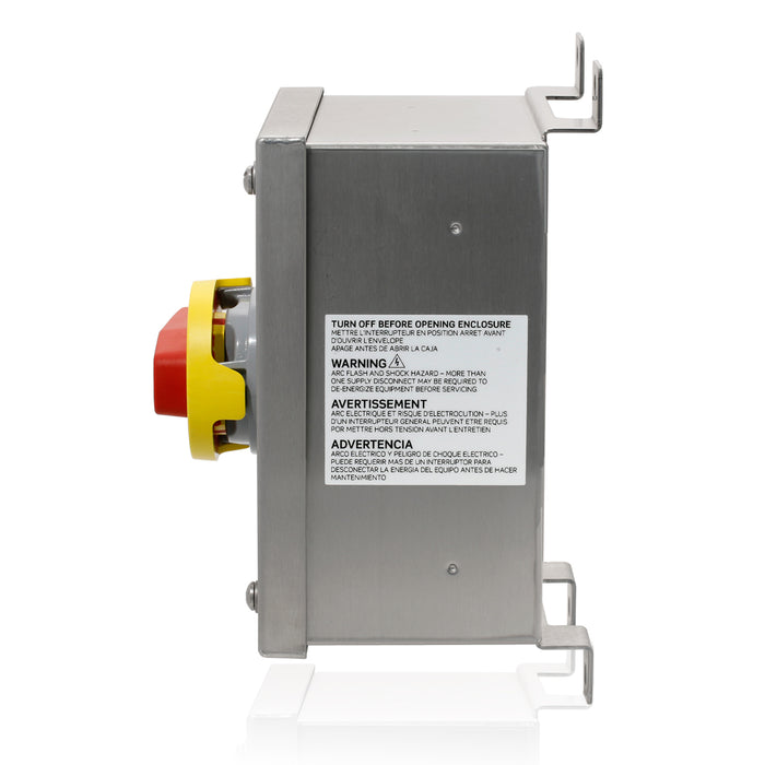 Leviton Metallic 80A 600V Non-Fused Safety Disconnect Switch With Factory Installed Auxiliary Contact (MDS8-AC)