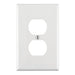 Leviton 1-Gang Duplex Device Receptacle Wall Plate Midway Size Thermoplastic Nylon Device Mount White (PJ8-W)