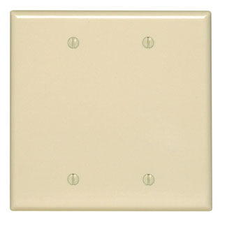 Leviton 2-Gang No Device Blank Wall Plate Midway Size Thermoplastic Nylon Box Mount Ivory (PJ23-I)