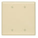 Leviton 2-Gang No Device Blank Wall Plate Midway Size Thermoplastic Nylon Box Mount Ivory (PJ23-I)