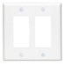 Leviton 2-Gang Decora/GFCI Device Decora Wall Plate/Faceplate Midway Size Thermoplastic Nylon Device Mount White (PJ262-W)