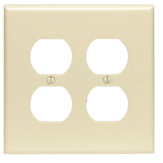 Leviton 2-Gang Duplex Device Receptacle Wall Plate Midway Size Thermoplastic Nylon Device Mount Black (PJ82-E)