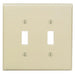 Leviton 2-Gang Toggle Device Switch Wall Plate Midway Size Thermoplastic Nylon Device Mount Gray (PJ2-GY)