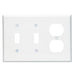 Leviton Wall Plate 3-Gang Midway Size Combination Device 2 Toggle/1 Duplex Outlet Opening High Impact Thermoplastic Device Mount (PJ21-I)