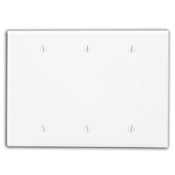 Leviton Wall Plate 3-Gang Midway Size Blank Wall Plate High Impact Thermoplastic White (PJ33-W)