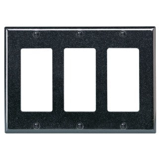 Leviton 3-Gang Decora/GFCI Device Decora Wall Plate/Faceplate Midway Size Thermoplastic Nylon Device Mount Gray (PJ263-GY)