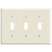 Leviton 3-Gang Toggle Device Switch Wall Plate Midway Size Thermoplastic Nylon Device Mount White (PJ3-W)