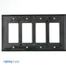 Leviton 4-Gang Decora/GFCI Device Decora Wall Plate/Faceplate Midway Size Thermoplastic Nylon Device Mount Black (PJ264-E)
