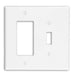 Leviton 2-Gang 1-Toggle 1-Decora/GFCI Device Combination Wall Plate/Faceplate Midway Size Thermoplastic Nylon Device Mount Ivory (PJ126-I)