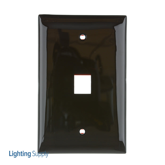 Leviton Midsize 1-Gang QuickPort Wall Plate 1-Port Brown (41091-1BN)