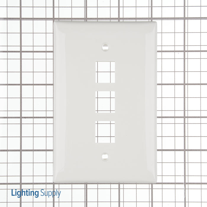 Leviton Midsize 1-Gang QuickPort Wall Plate 3-Port White (41091-3WN)