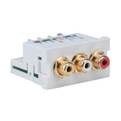 Leviton RCA Composite Video 110-Termination MOS (Multimedia Outlet System) Module White (41292-AEW)