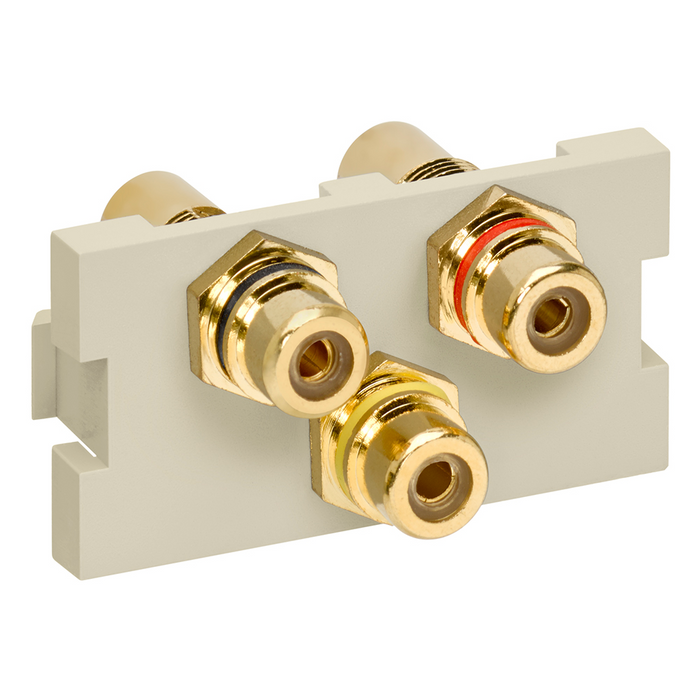 Leviton RCA Composite Feedthrough MOS (Multimedia Outlet System) Connector Ivory (41292-3RI)
