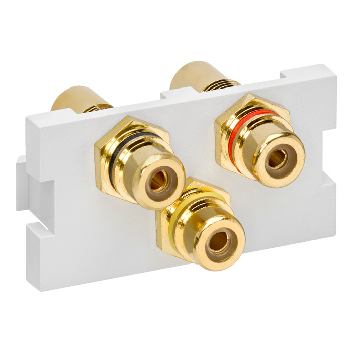 Leviton RCA Composite Feedthrough MOS (Multimedia Outlet System) Connector White (41292-3RW)