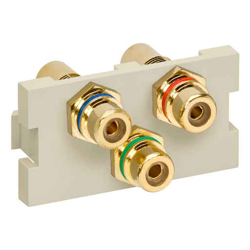 Leviton RCA Component Feedthrough MOS (Multimedia Outlet System) Connector Ivory (41292-3DI)