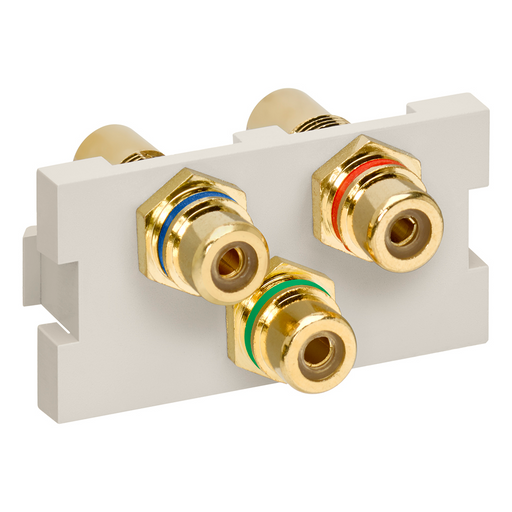 Leviton RCA Component Feedthrough MOS (Multimedia Outlet System) Connector Light Almond (41292-3DT)