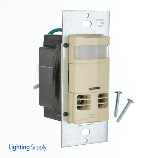 Leviton Multi-Technology Wall Box Occupancy Sensor With Neutral Wire 120/208/220/230/240/277V 50/60Hz 30s-30m Time Delay Ivory (OSSMT-MDI)