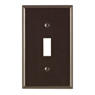Leviton 1-Gang Toggle Device Switch Wall Plate Standard Size Device Mount Brown (80701)