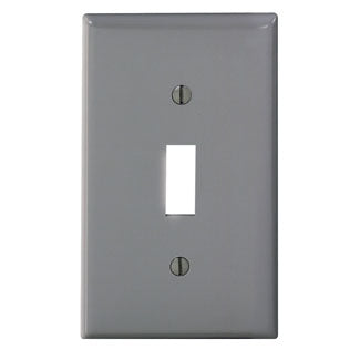 Leviton 1-Gang Toggle Device Switch Wall Plate Standard Size Thermoplastic Nylon Device Mount Gray (80701-GY)