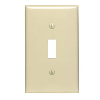 Leviton 1-Gang Toggle Device Switch Wall Plate Standard Size Thermoplastic Nylon Device Mount Ivory (80701-I)