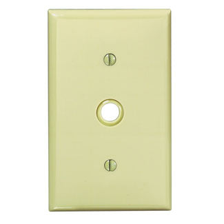 Leviton 1-Gang .406 Inch Hole Device Telephone/Cable Wall Plate Standard Size Thermoplastic Nylon Strap Mount Ivory And (80718-I)