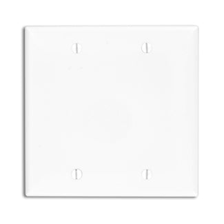 Leviton 2-Gang No Device Blank Wall Plate Standard Size Thermoplastic Nylon Box Mount Gray (80725-GY)