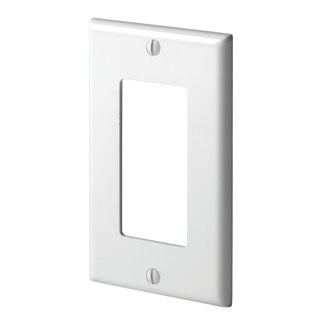 Leviton 1-Gang Decora/GFCI Device Decora Wall Plate/Faceplate Standard Size Thermoplastic Nylon Device Mount White (80401-NW)