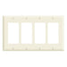 Leviton Wall Plate/faceplate 4-Gang Decora Standard Size COF White Nylon With 6-32 Screws White (80412-NW)
