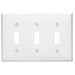 Leviton 3-Gang Toggle Device Switch Wall Plate Standard Size Thermoplastic Nylon Device Mount Gray (80711-GY)