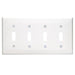 Leviton 4-Gang Toggle Device Switch Wall Plate Standard Size Thermoplastic Nylon Device Mount White (80712-W)