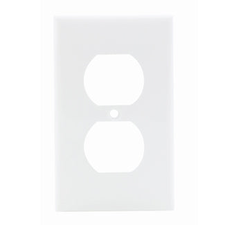 Leviton 1-Gang Duplex Device Receptacle Wall Plate Standard Size Thermoplastic Nylon Device Mount White (80703-W)