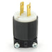 Leviton 20 Amp 250V NEMA L2-20P 2-Pole 2-Wire Plug Nylon Non-Polarized Black-White (7102-NP)