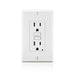Leviton 15 Amp 125V Receptacle/Outlet 20 Amp Feed-Through Self-Test SmartlockPro Slim GFCI Monochromatic Back And Side Wired White (GFNT1-FW)