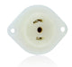 Leviton 15 Amp 125/250V NEMA ML-3R 3P 3W Flanged Outlet Locking Receptacle Industrial Grade Non-Grounding MiniLock White (ML3-PER)